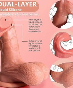 12" Realistic Soft Touch Vibrating Dildo. Dual Layer Liquid Silicone