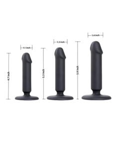 3 Pcs Black Dildos