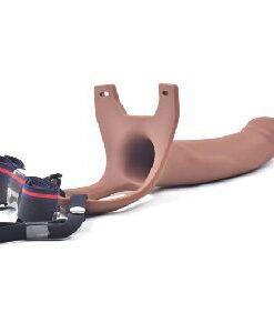 Alternative view of Brown Silicone 7-inch Hollow Strap On - Men Strap On
