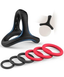 7 pcs red and black cock rings set