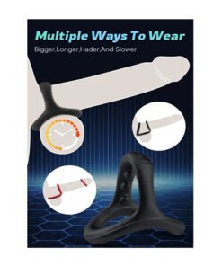 7 pcs red and black cock rings set