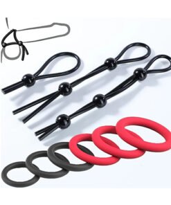 9 pcs red and black cock rings