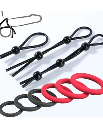 9 pcs red and black cock rings