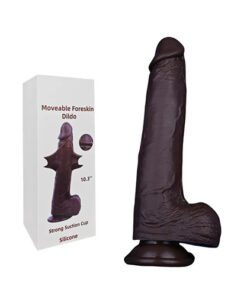 Realistic Soft Touch Brown 10" Dildo. Dual Layered Flexible Dildo.