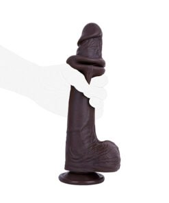 Realistic Soft Touch Brown 10" Dildo. Dual Layered Flexible Dildo