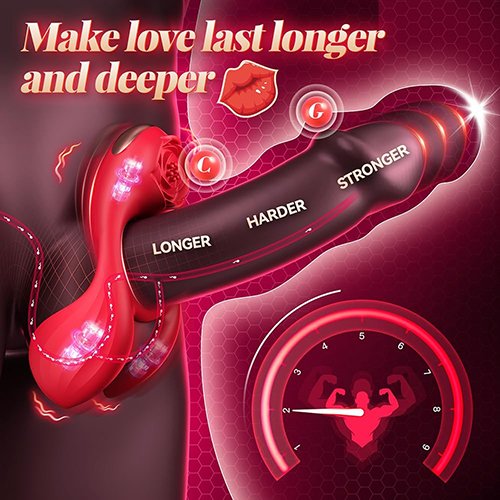 10 Speeds Vibrating Penis Ring with Balls Massager