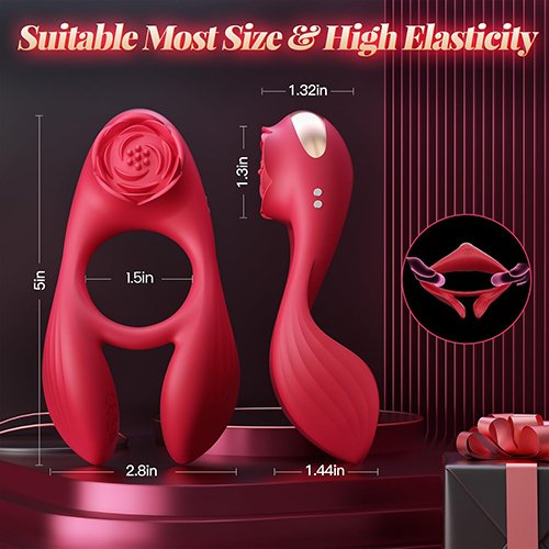 10 Speeds Vibrating Penis Ring with Balls Massager