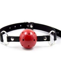 Red black gag ball