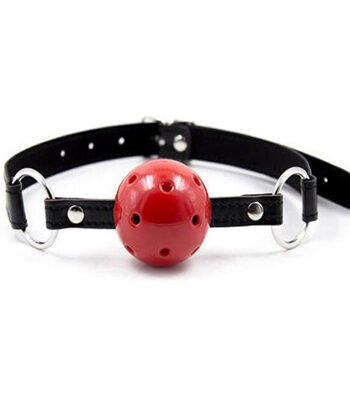 Red black gag ball