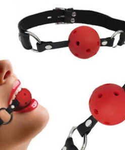 Red black gag ball