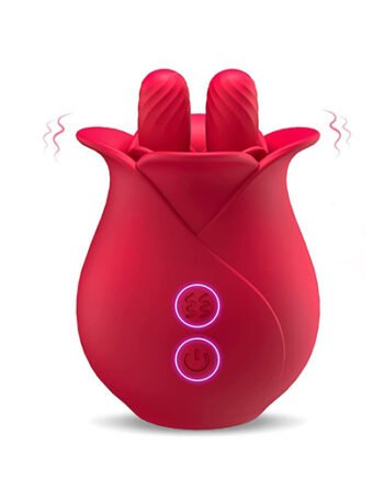 Rose double pistil tongue licking clit stimulator