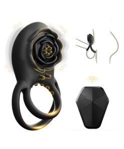 Black Remote Control Double Vibrating Cock Rings