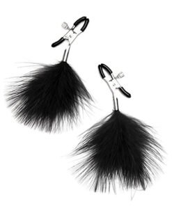black feather nipple clamps