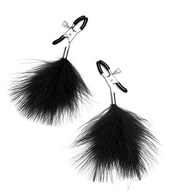 black feather nipple clamps