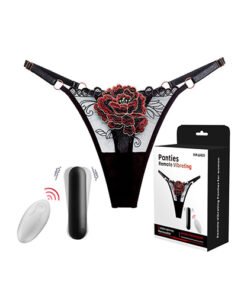 Remote Control Rose Design Vibrating Panty. 10 Speed, Rechargeable