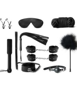 10-piece Black Bondage Set