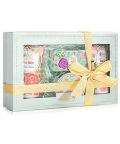 Rose 4pcs Water Lotion Gift Set - Hand & Foot Cream, Handmade Soap, Scented Candle