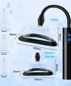 3-Speeds Rechargeable Pussy Pump with 5 Different Size Cups