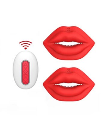 Red Lips Remote Control Nipples Clamps